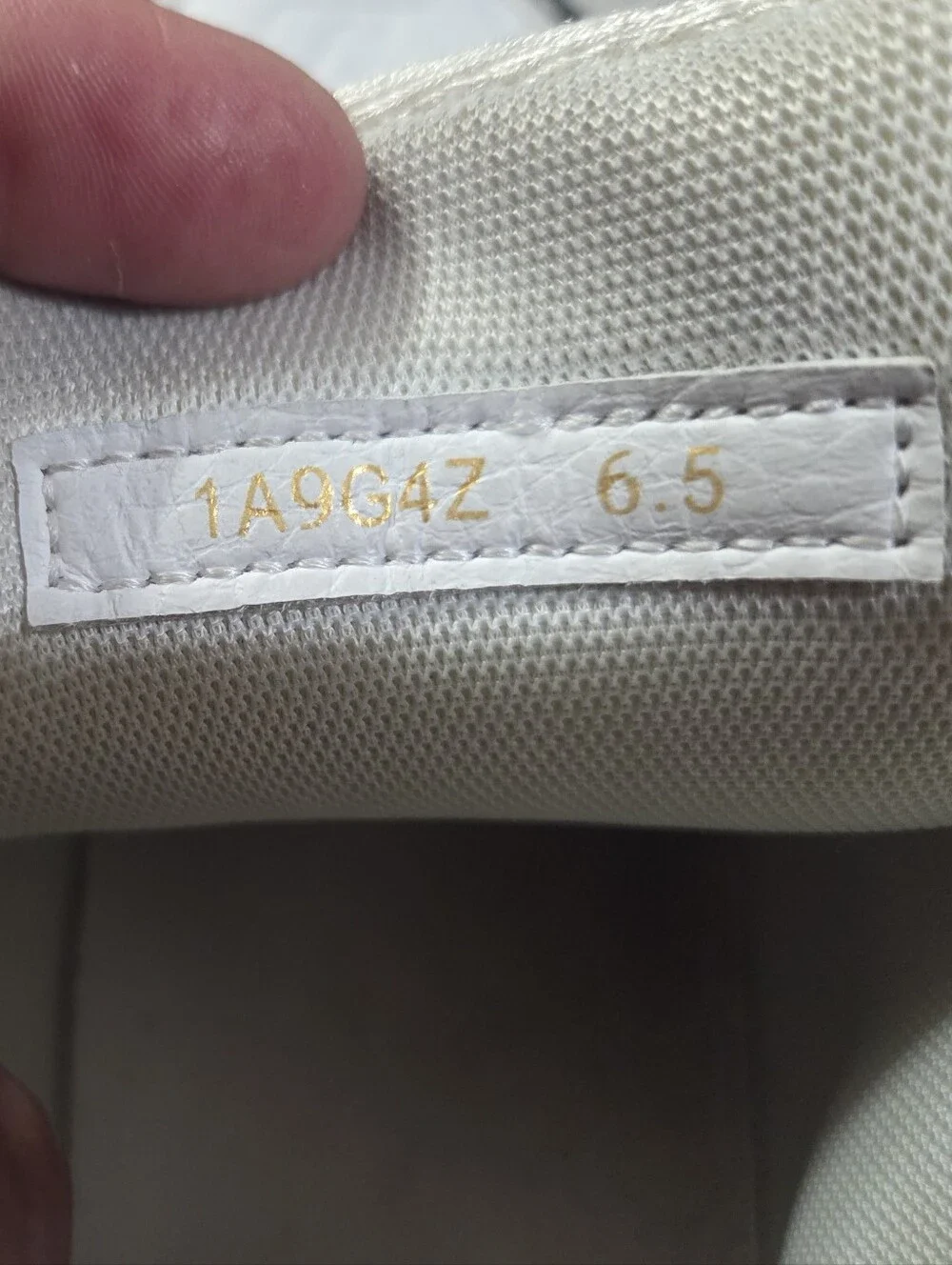 LV Woman's Size 6.5 White And Black Leather Shoes with Gold Size Tag
